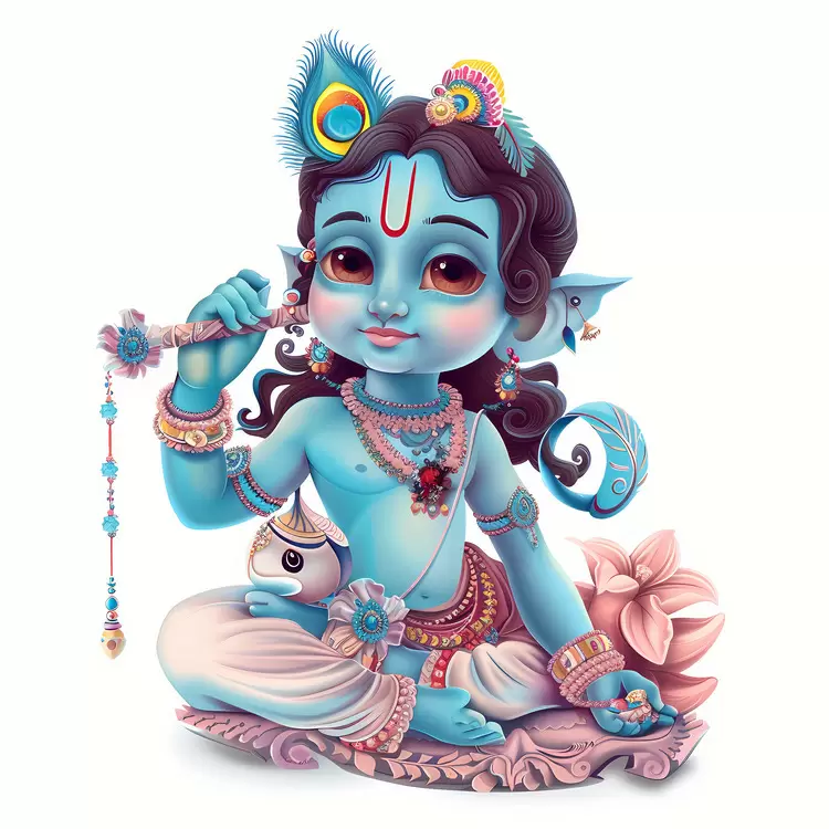 lord krishna hindu god blue lotus god hindu mythological representation krishna in a child's form