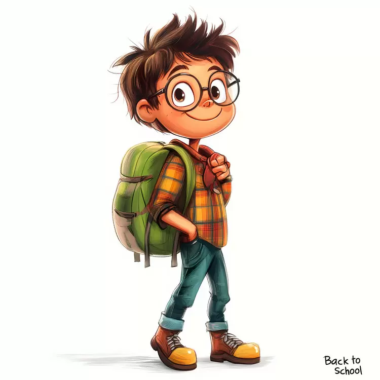 Cartoon character Backpack with a large capacity Back to School Green backpack Jeans