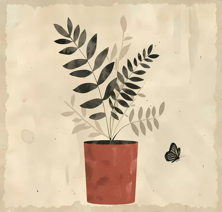 brown red potted plants aged
