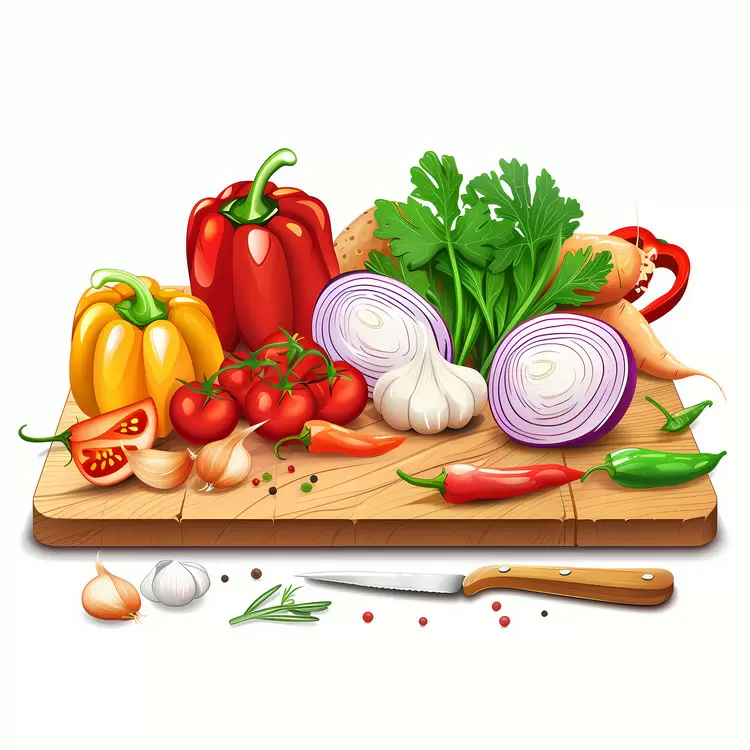 salt and pepper International Vegetarian Day peppers onion cutting board