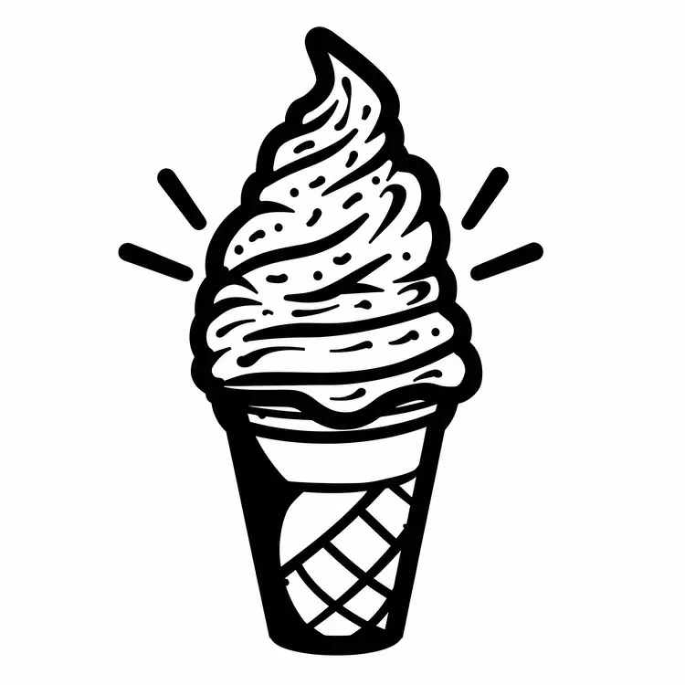 chocolate syrup topping cherry ice cream cone