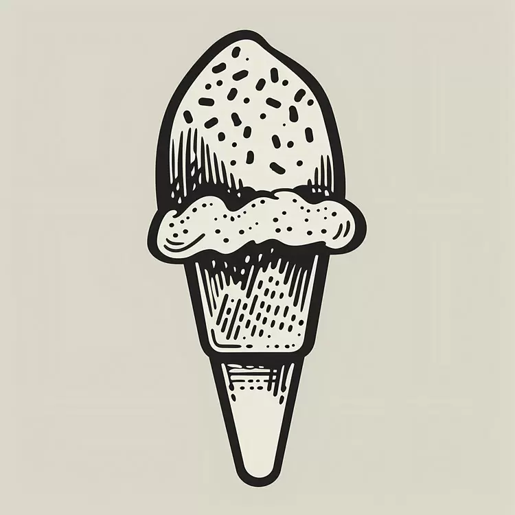 retro style vintage design cartoon illustration ice cream cone dessert