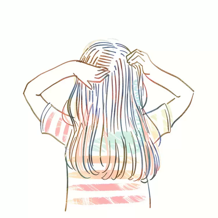Girl Combing Hair