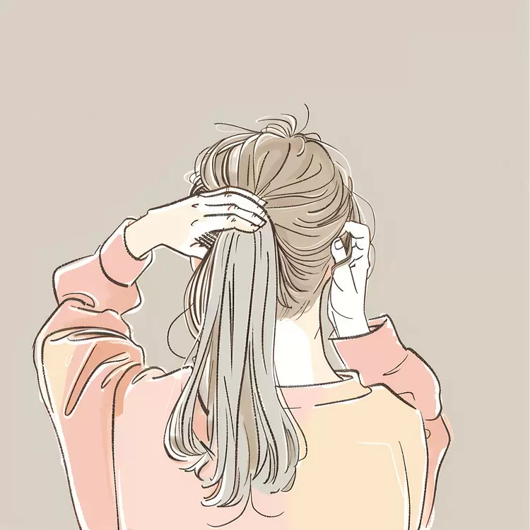 Girl Combing Hair