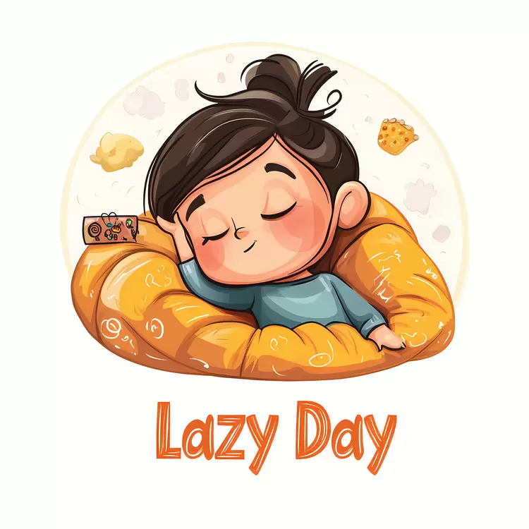 girl illustration with pillow sleeping girl art illustration of a girl sleeping lazy illustration for kids