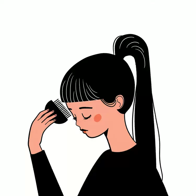 Girl Combing Hair