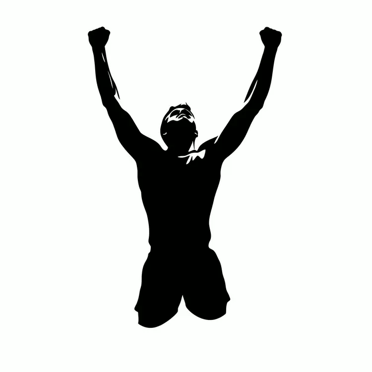 victory silhouette winner black and white olympic