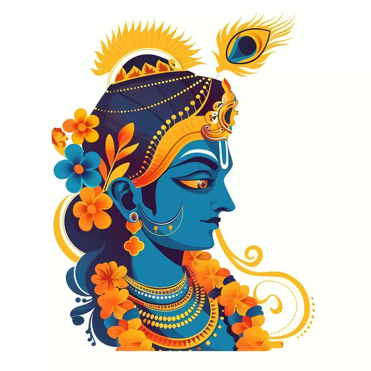 Hindu deity Hindu mythology Hindu god Lord Vishnupad Blue face with floral headband