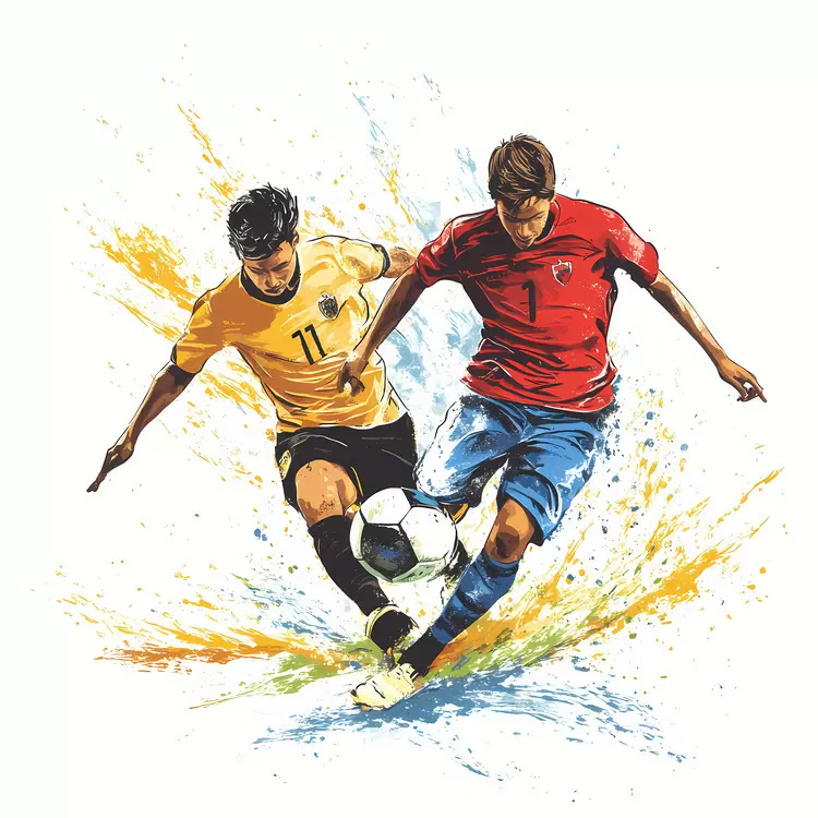 Splashy Watercolor Art Sportsmanship Watercolor Sports Action Dynamic Watercolor Action Paintings Action Sports Paintings