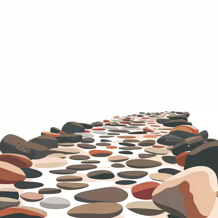 Pebble walkway
