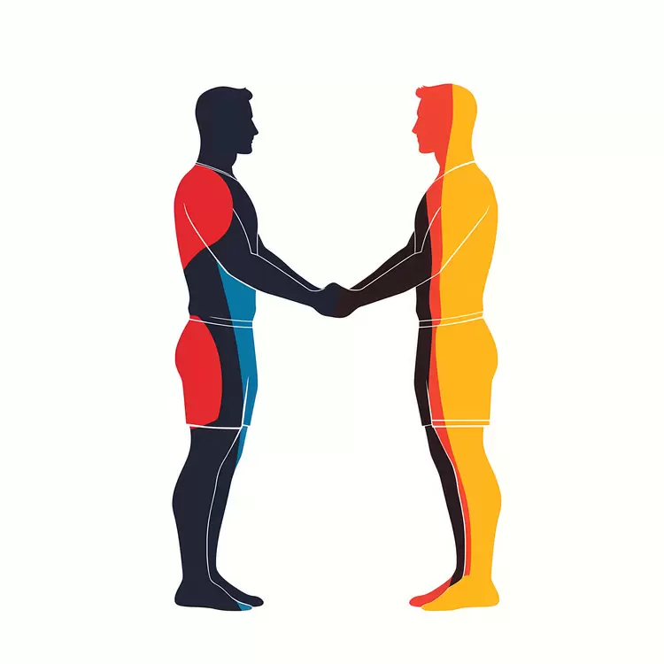 meeting with friends close up shot of two men shaking hands Sportsmanship two men interacting