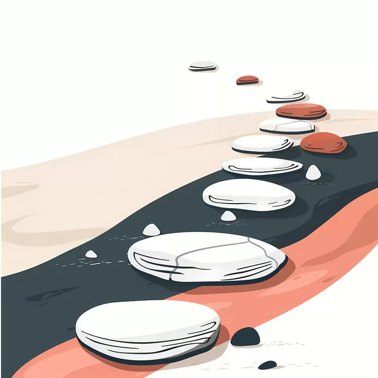 Pebble walkway
