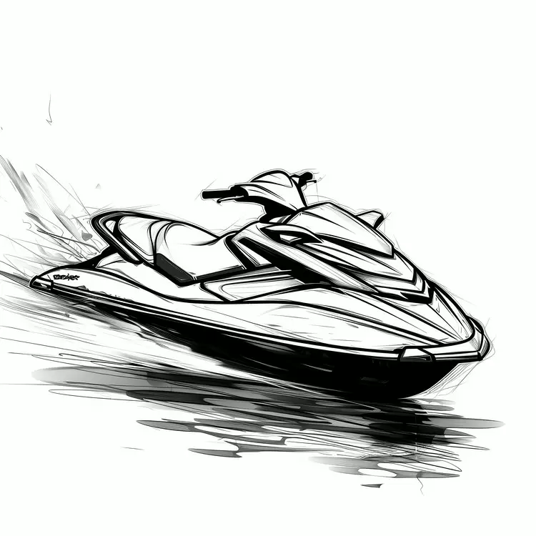 fast-moving speeding on the water jetski adrenaline rush