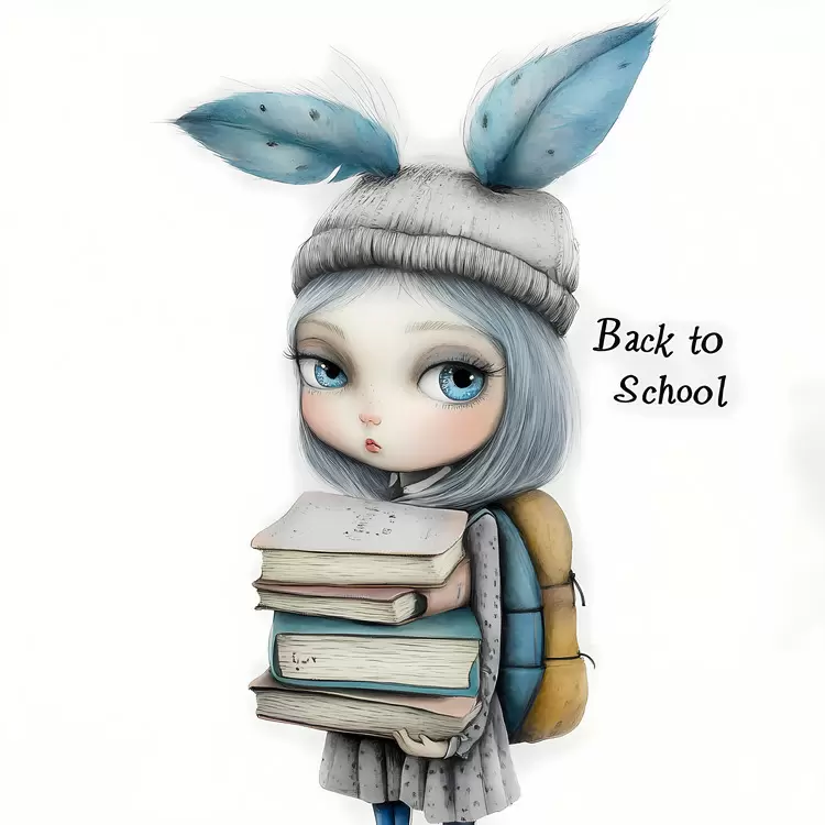 cute girl bunny ears hats girl with books in hand rabbit ears headband
