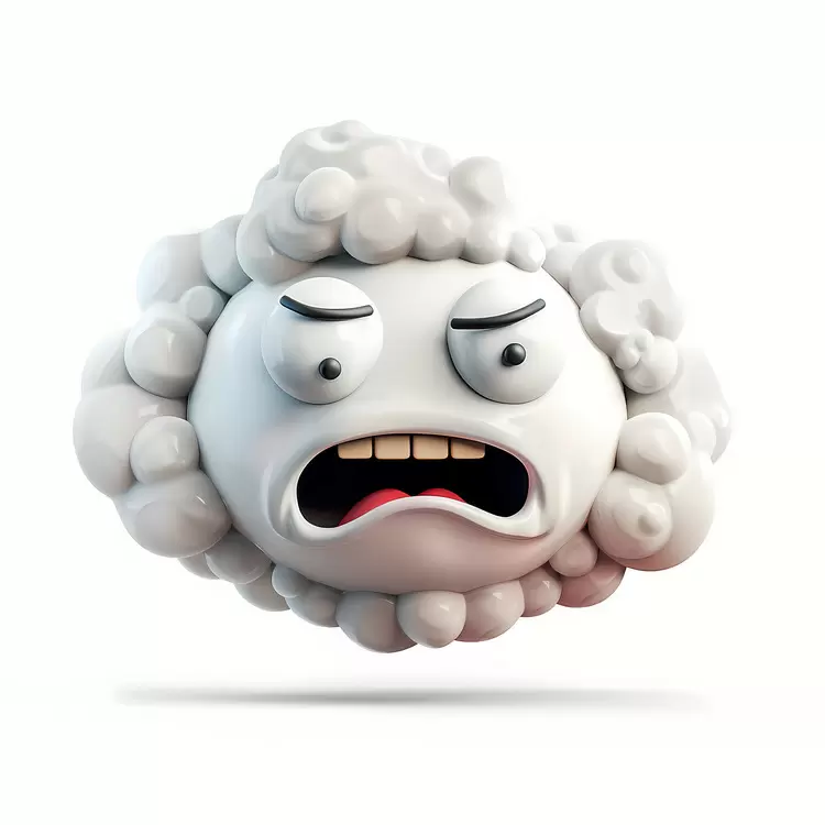 cartoon cloud face