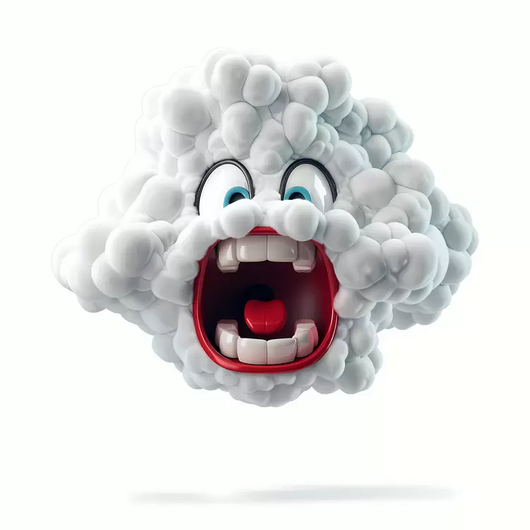 cartoon cloud face