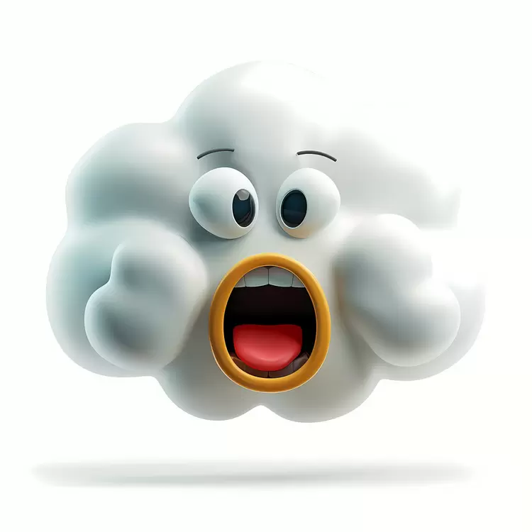 cartoon cloud face