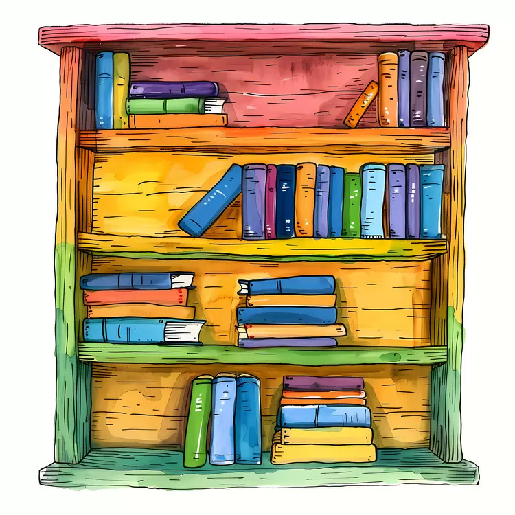 wooden bookshelf