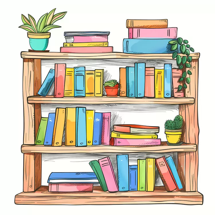 wooden bookshelf