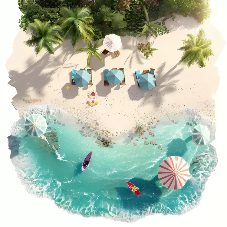 top view beach