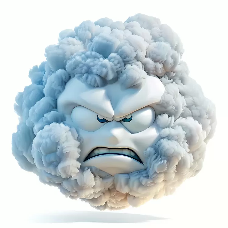cartoon cloud face