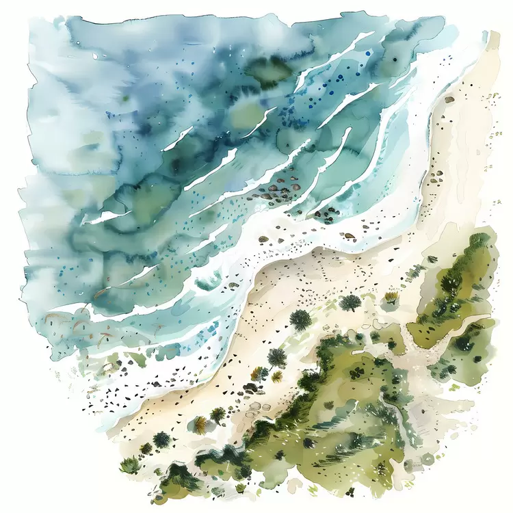 top view beach