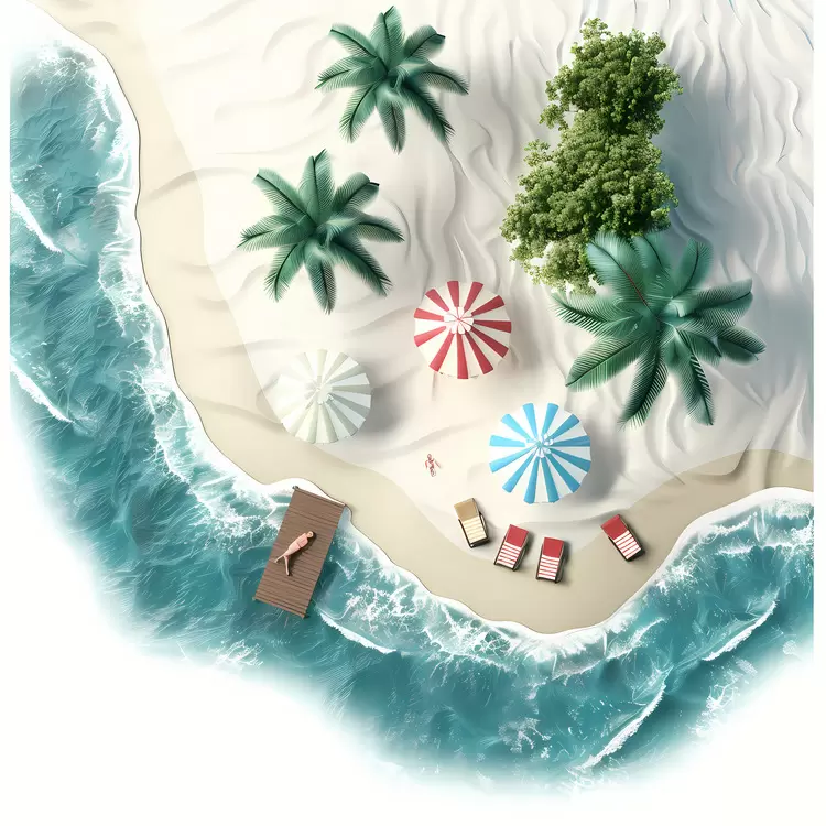top view beach