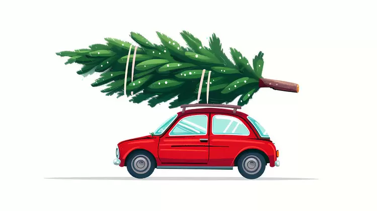 Christmas tree on car