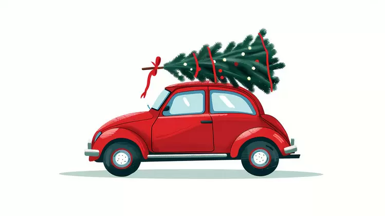 Christmas tree on car