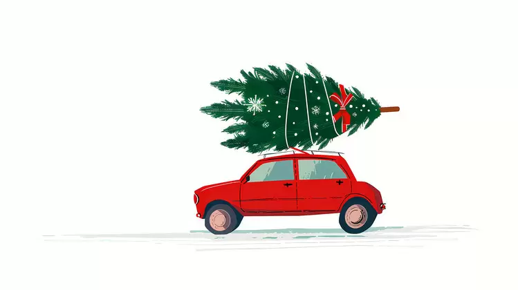 Christmas tree on car