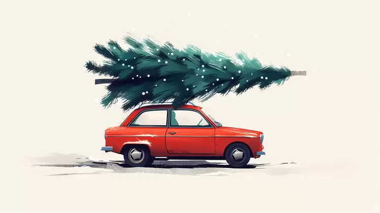 Christmas tree on car