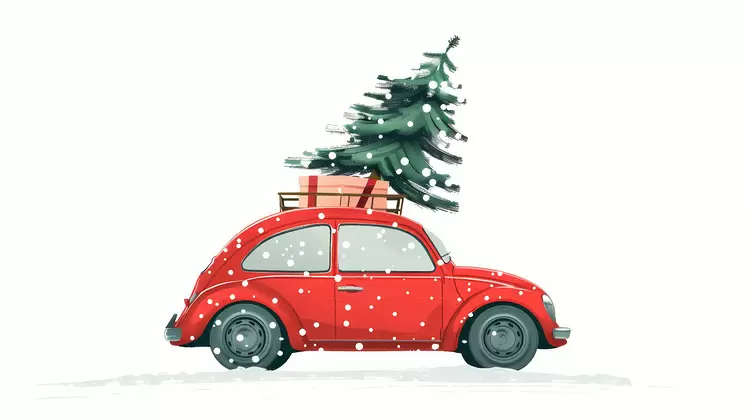 Christmas tree on car