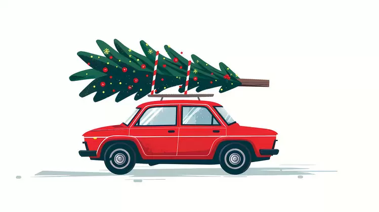 Christmas tree on car