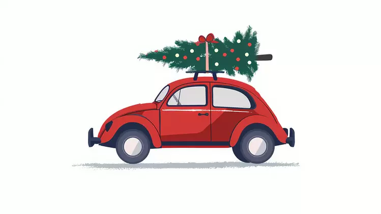 Christmas tree on car