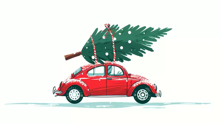 Christmas tree on car