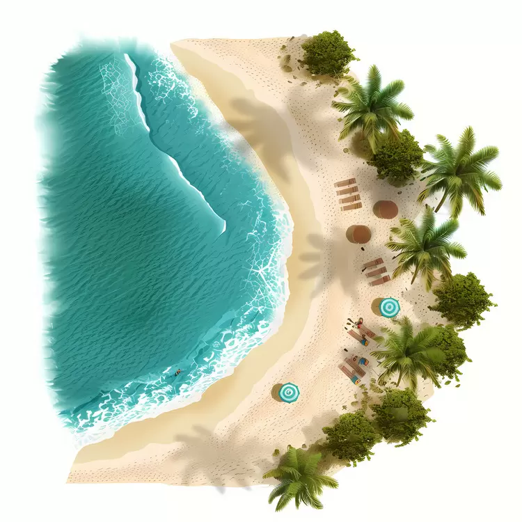top view beach