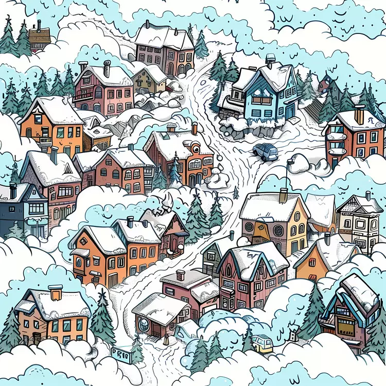 Avalanche cover town