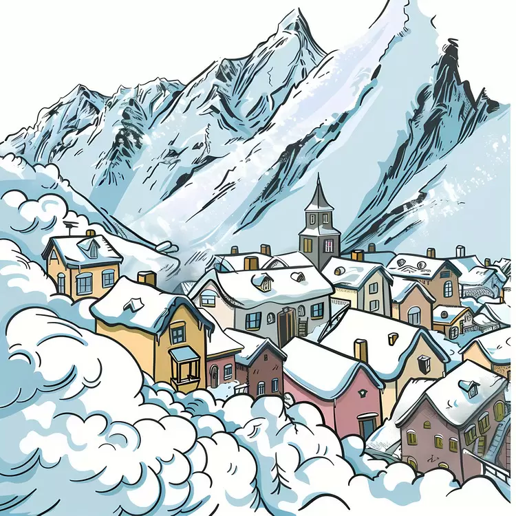 Avalanche cover town