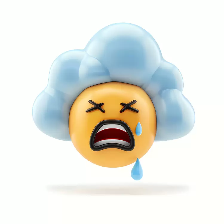 cartoon cloud face