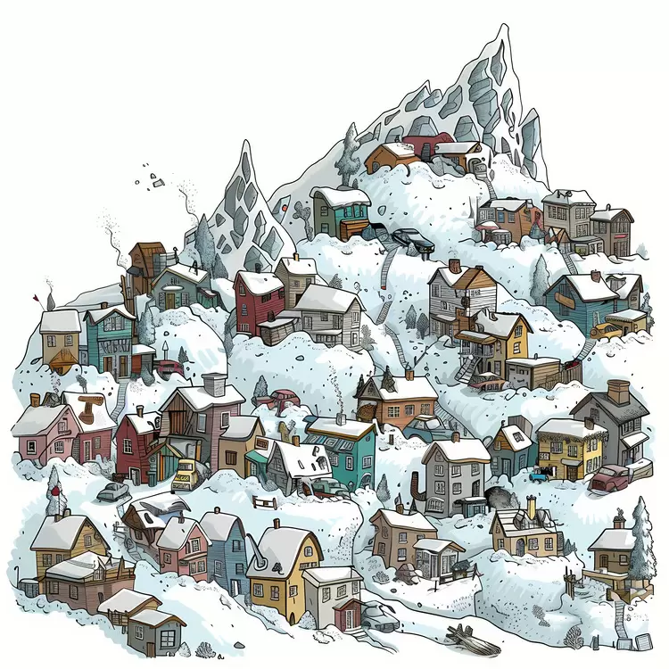 Avalanche cover town