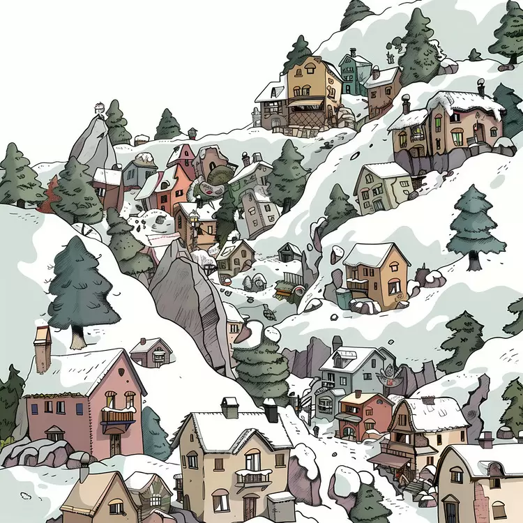 Avalanche cover town