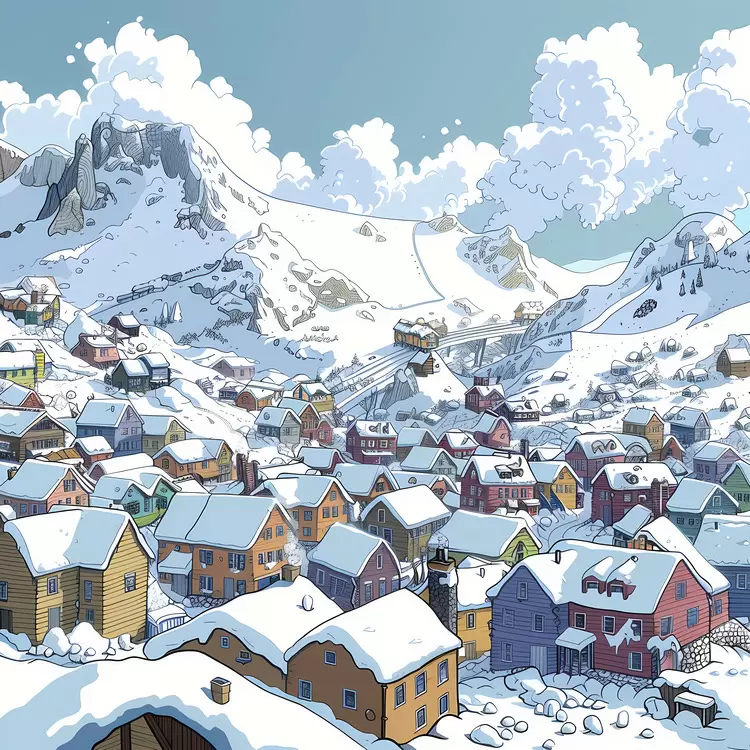 Avalanche cover town