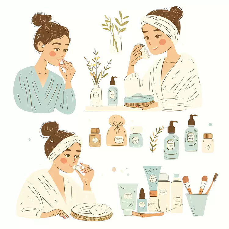 woman doing skincare
