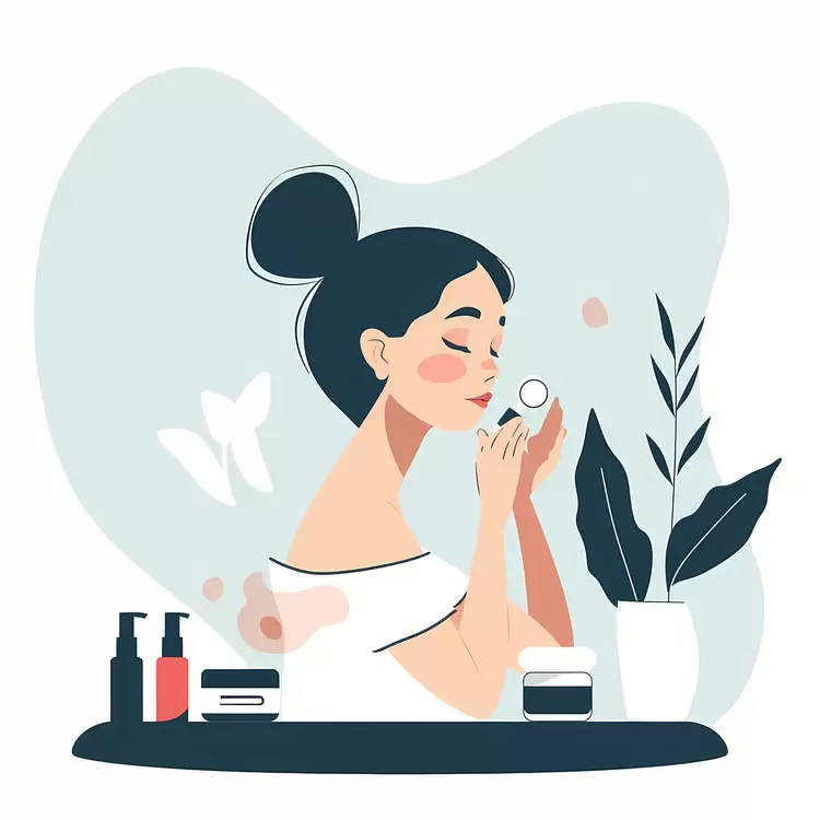 woman doing skincare