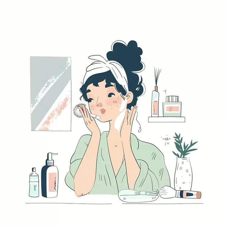 woman doing skincare