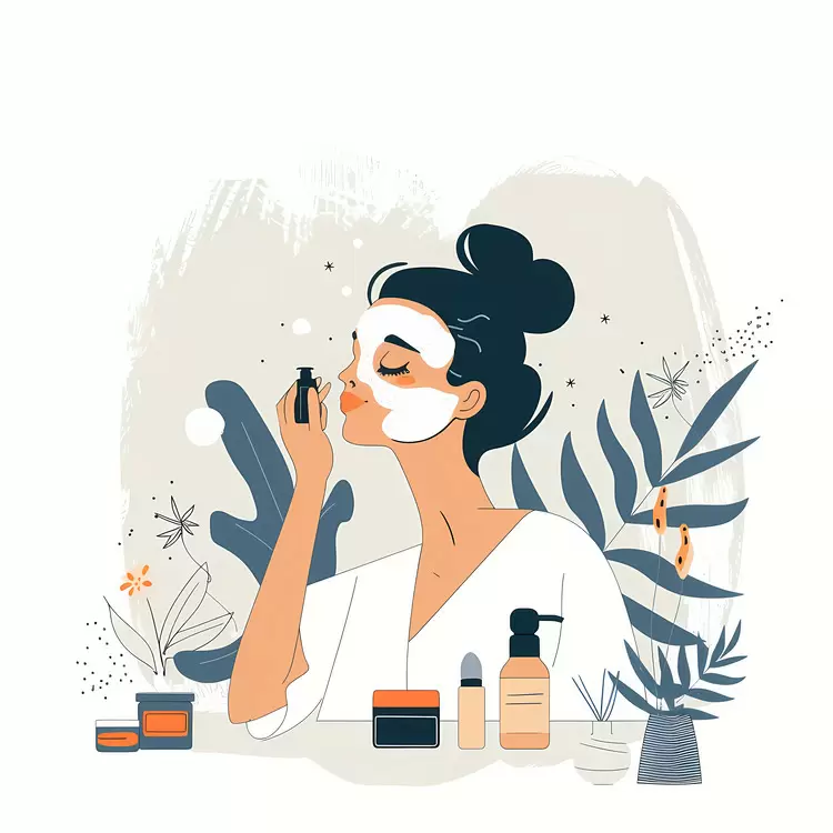 woman doing skincare
