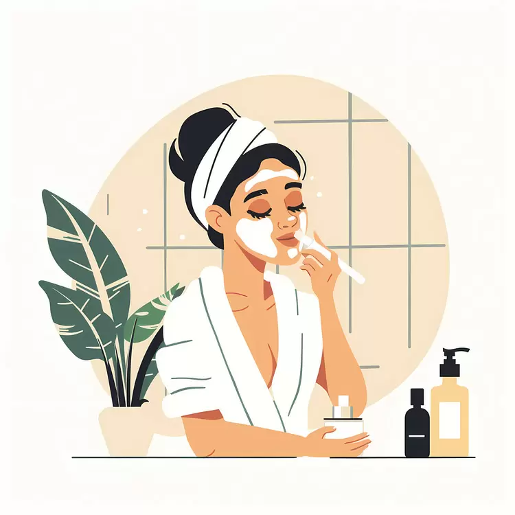 woman doing skincare