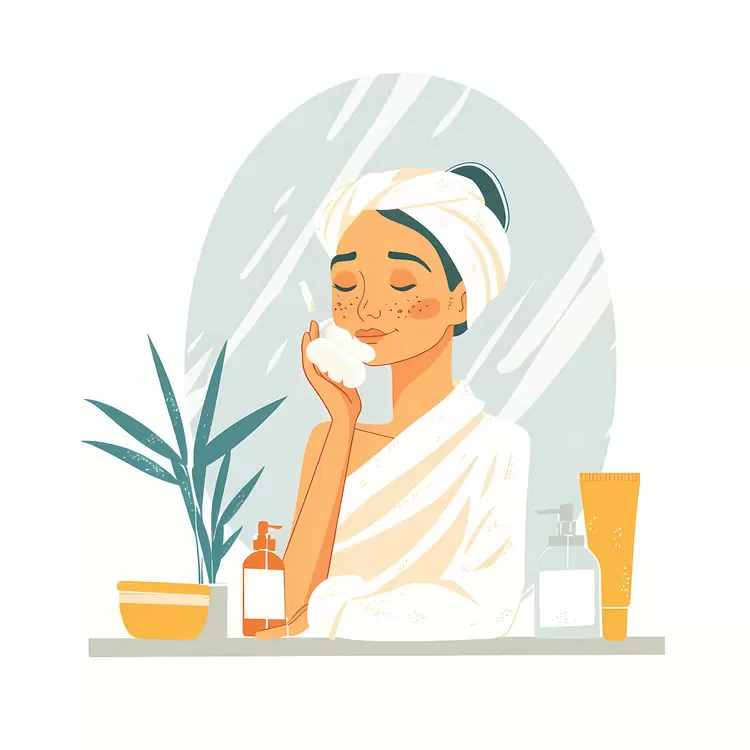 woman doing skincare