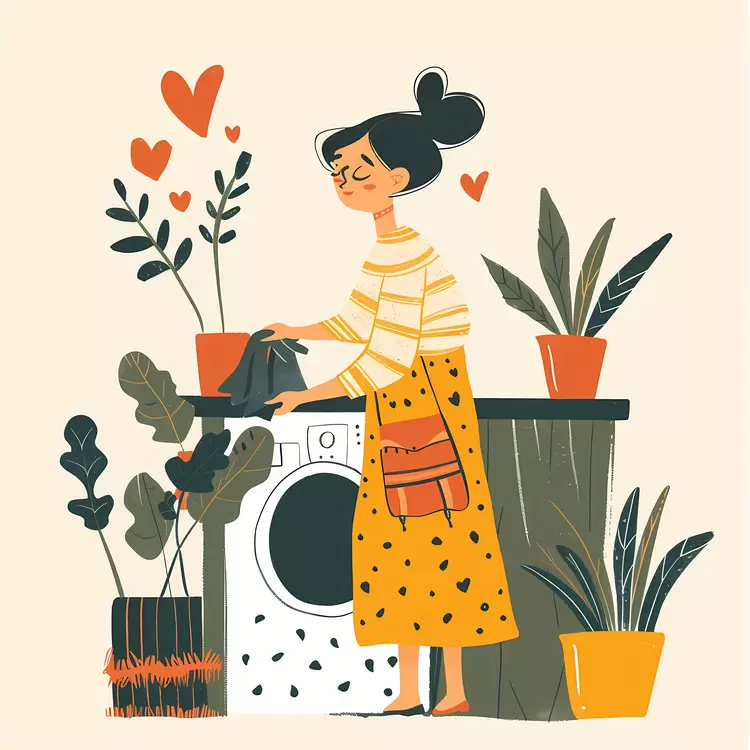 woman doing laundry