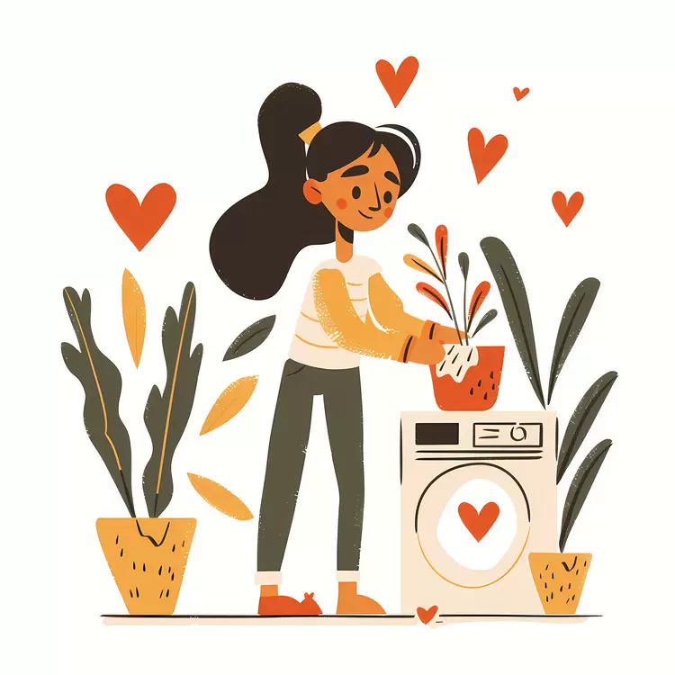 woman doing laundry